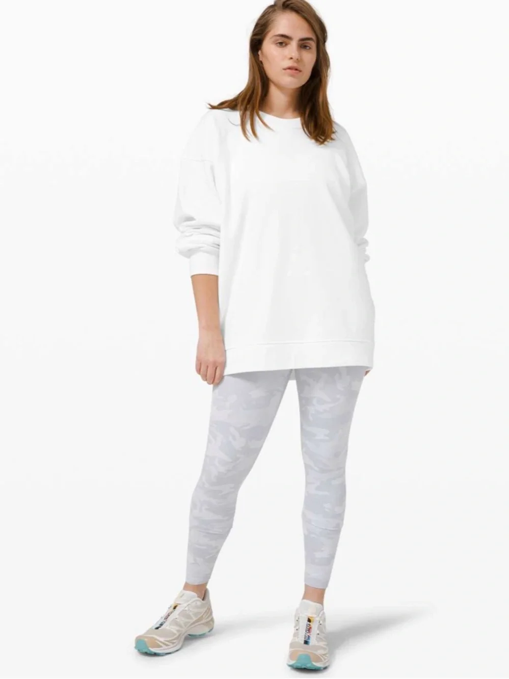 Lululemon Perfectly Oversized Crew Cotton Terry Sweatshirt Crewneck White Large